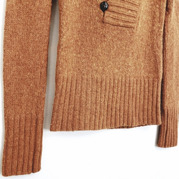 Nwot Banana Republic Rust Tweed Lamb/Angora Blend Hooded Sweater - Picture 5 of 14